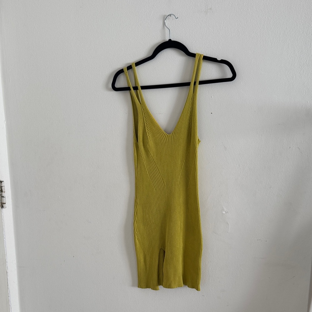 Camilla Coelho Green Ribbed Sleeveless Dress
